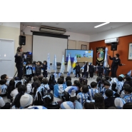 Festejos por el Día de la Bandera con los niños de Jardín